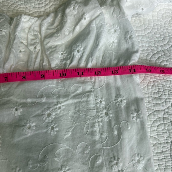 White Midi Dress 100% cotton size Large - Picture 12 of 13